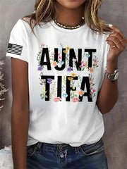 Women's Retro Aunt Tifa Print Tee