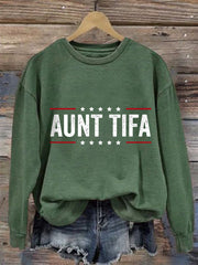 Women's Retro Aunt Tifa Print Sweatshirt
