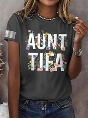Women's Retro Aunt Tifa Print Tee