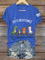 Women's Joy is Resistance: Portland Frog Protestors Anti Fascism V-Neck Tee