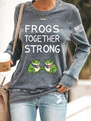 Women's Frogs Together Strong Portland Frog Protestors Anti Fascism Sweatshirt