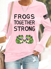 Women's Frogs Together Strong Portland Frog Protestors Anti Fascism Sweatshirt