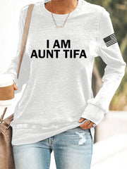 Women's  I Am Aunt Tifa Aunties Against Fascists Sweatshirt