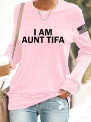 Women's  I Am Aunt Tifa Aunties Against Fascists Sweatshirt