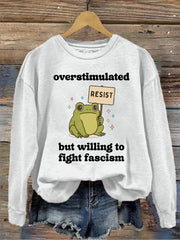 Women's Retro Resist Frog Print Sweatshirt