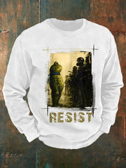 Men's Retro Resist Frog  Crew Neck Sweatshirt