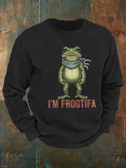Men's Retro Resist Frog  Crew Neck Sweatshirt