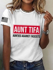 Women's Aunt Tifa Aunties Against Fascists Tee