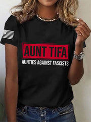 Women's Aunt Tifa Aunties Against Fascists Tee