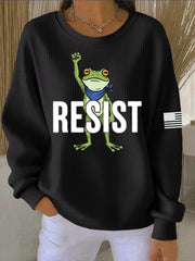 Women's Portland Frog Resist Ribbed Round-Neck Sweatshirt