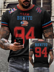 Men's Bunny Football Music Lover Printed T-shirt