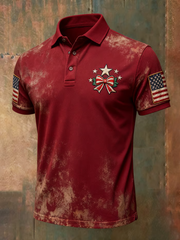 Men's Christmas print polo shirt