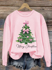 Women's Christmas tree print Regular Sweatshirt
