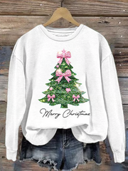 Women's Christmas tree print Regular Sweatshirt