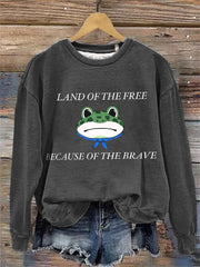 Women's Polish Frog Print Sweatshirt