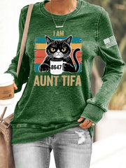 Women's I Am Aunt Tifa Aunties Resist Fascists Sweatshirt