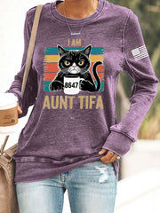 Women's I Am Aunt Tifa Aunties Resist Fascists Sweatshirt