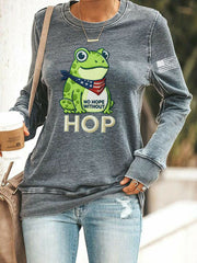 Women's Frog Resist No Hope Without Hop Printed Sweatshirt
