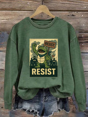 Women's Resist Frog Print Casual Sweatshirt