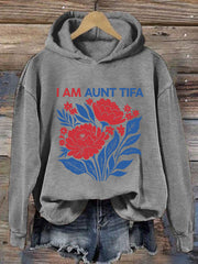 Women's I Am Aunt Tifa Print Casual Hoodie