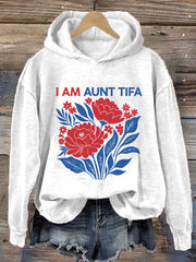 Women's I Am Aunt Tifa Print Casual Hoodie