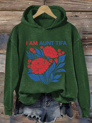 Women's I Am Aunt Tifa Print Casual Hoodie