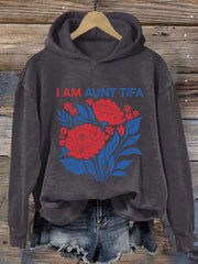 Women's I Am Aunt Tifa Print Casual Hoodie