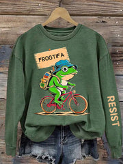 Women's Resist Portland Frog Print sweatshirt
