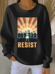 Women's Resist Frog Print Casual Sweatshirt