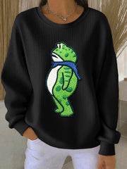 Women's Portland Frog Resist Ribbed Round-Neck Sweatshirt