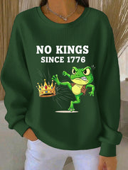 Women's Resist Portland Frog NO KINGS SINCE 1776 Ribbed Round-Neck Sweatshirt