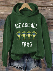 Women's Resist Frog Print Casual Hoodie