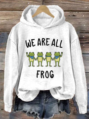 Women's Resist Frog Print Casual Hoodie
