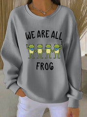 Women's Resist Frog Print Casual Sweatshirt