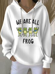 Women's Resist Frog Print Casual Hoodie