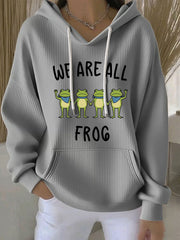 Women's Resist Frog Print Casual Hoodie