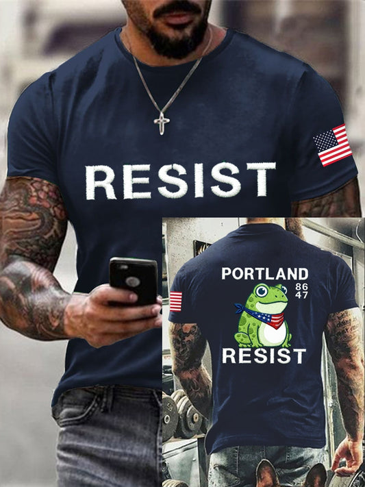 Men's Resist Portland Frog Cotton Short-Sleeved T-shirt