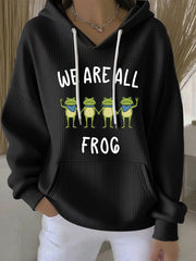 Women's Resist Frog Print Casual Hoodie