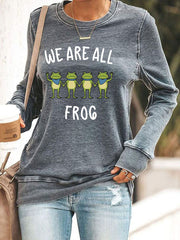 Women's Resist Frog Print Casual Sweatshirt