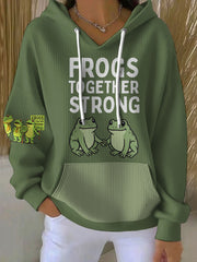 Women's 8647 FDT Funny Frog Printed Hoodie