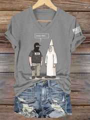 Women's Funny Abolish ICE Nice Hat V-Neck Tee