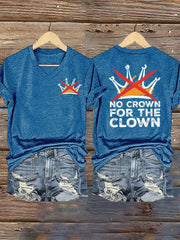 Women's No Kings Printed Casual T-shirt