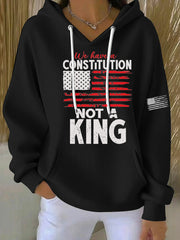 Women's We Have a Constitution Not a King Printed Hoodie
