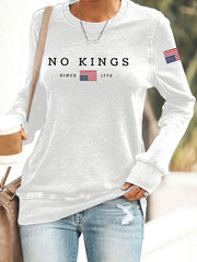 Women's No Kings Printed Casual Sweatshirt