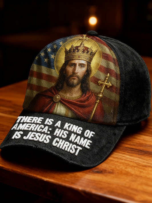 Unisex Jesus King Print Hat