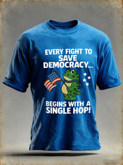 Men's Resist Frog No Kings In America Printed Short Sleeve T-shirt