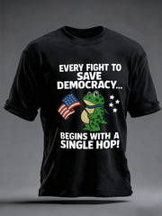 Men's Resist Frog No Kings In America Printed Short Sleeve T-shirt