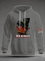 Men's No Kings Oversized Drop-Shoulder Hoodie with Pockets