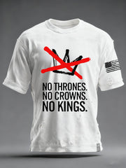 Men's No Thrones No Crowns No Kings Printed T-shirt