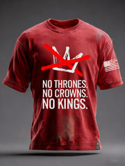 Men's No Thrones No Crowns No Kings Printed T-shirt